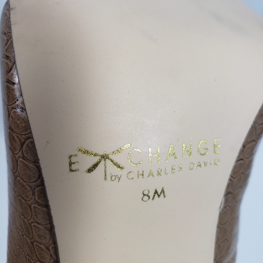 NEW Exchange by Charles David Embossed Tan Pumps - Picture 10 of 14